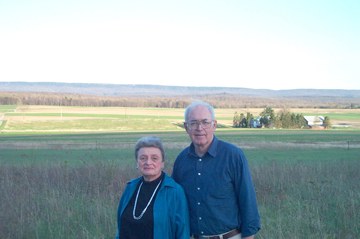 Dennis and Joan Thomson on their farm in Moon Twp.