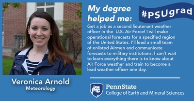 Alumnus Veronica Arnold explains how her Penn State Meteorology degree helped her land a job as a second lieutenant weather officer in the U.S. Air Force.